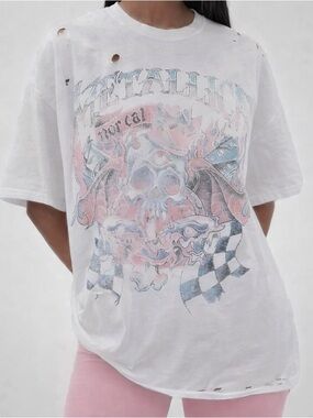 Urban Outfitters Metallica Oversized Distressed Graphic Tee